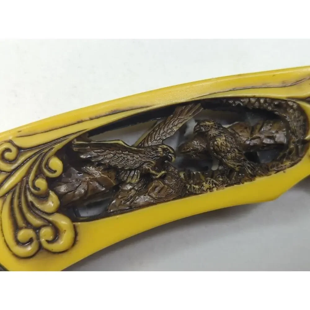 10' Eagle Pattern Handle & Blade Bud K Wildlife Collection Resin Carved Handle